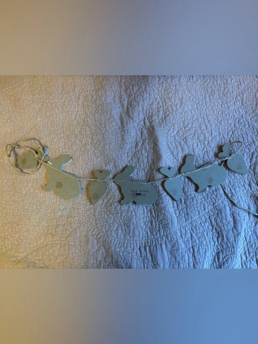 Rae Dunn Bunny and Carrot Garland - White, Orange, Teal